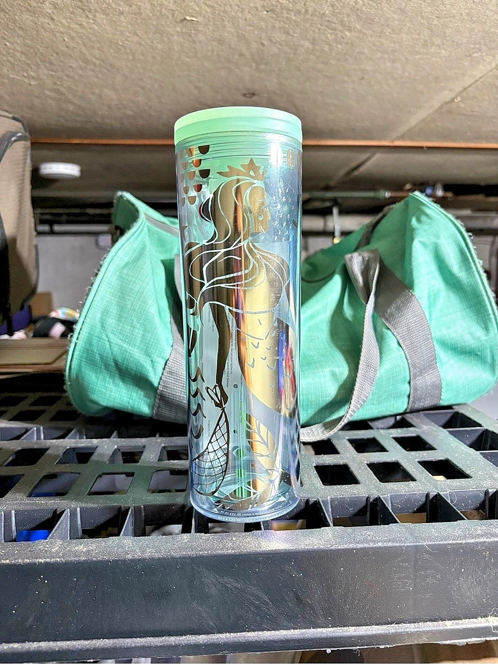 Starbucks Gold Foil Mermaid Siren Clear Acrylic Cold Cup Tumbler